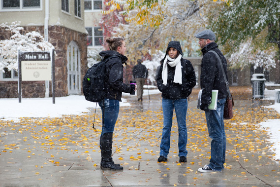 Students in the Snow