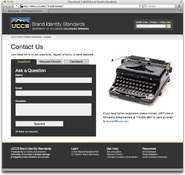 A sreenshot of the the Contact Us page from the UCCS Brand Identity Standards website